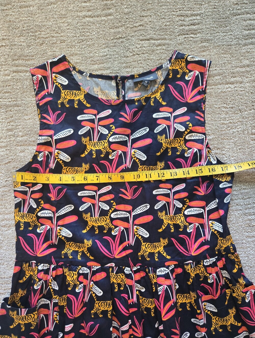 NWT ModCloth Sleeveless Babydoll Jungle Tiger Print Mini Dress Size M - Picture 9 of 10